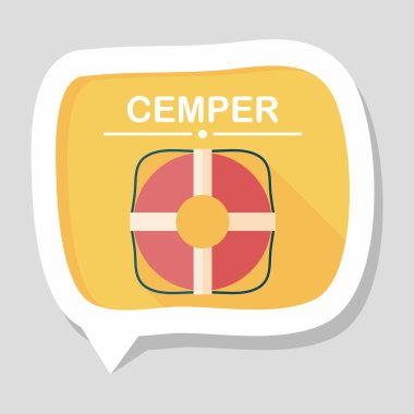 Lifebuoy uzun gölge, eps10 düz simgesiyle