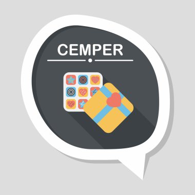 Uzun Gölge, eps10 ile Sevgililer günü çikolata düz simgesi