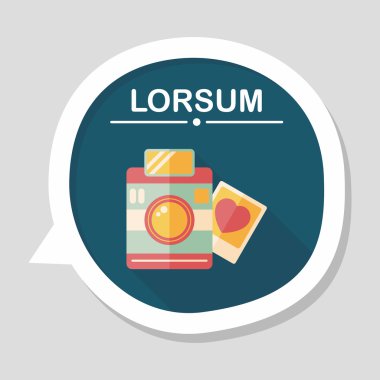 Uzun Gölge, eps10 ile Sevgililer günü fotoğraf düz simgesi