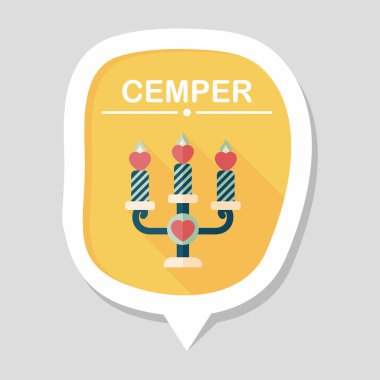 Sevgililer günü mum uzun gölge, eps10 düz simgesiyle