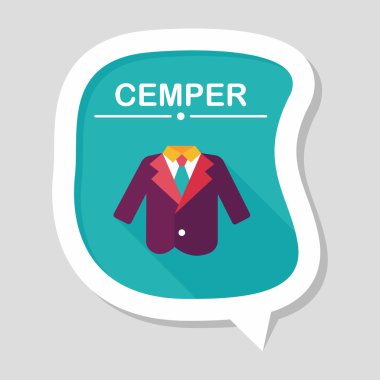 Düğün grom takım elbise düz simgesiyle uzun gölge, eps10