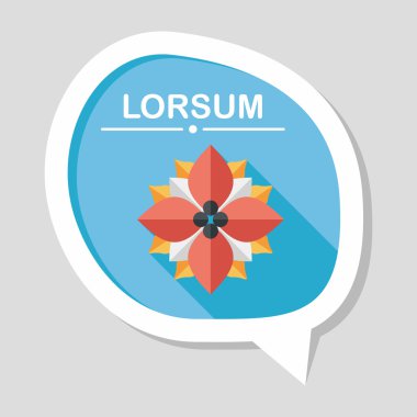 Atatürk çiçeği uzun gölge, eps10 düz simgesi