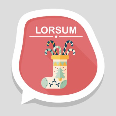 calcetín de Navidad icono plana con sombra, eps10