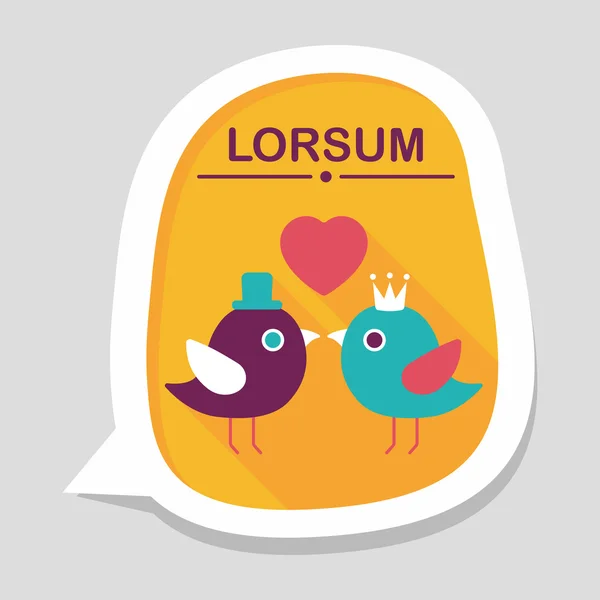 Valentine's Day lover bird flat icon with long shadow, eps10 — Image vectorielle