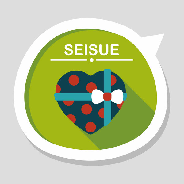 wedding box of cookies flat icon with long shadow,eps10