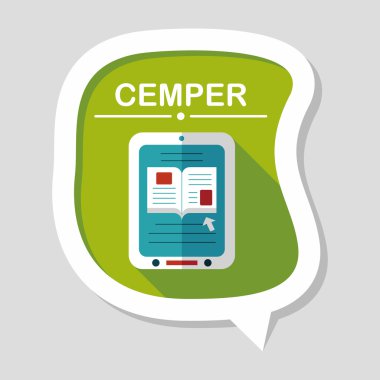 e-öğrenme uzun gölge, eps10 düz simgesi