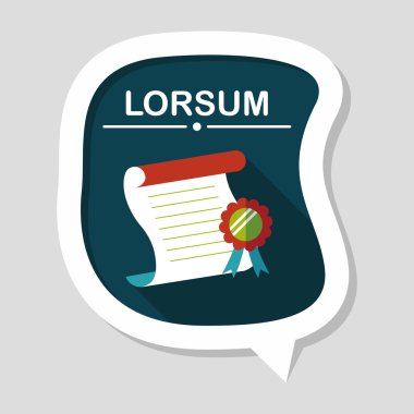 Uzun Gölge, eps10 ile Diploma düz simgesi