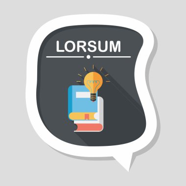 ampul uzun gölge, eps10 ile kitap düz simgesinin üzerine