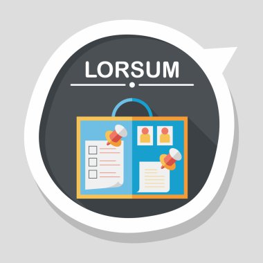 mesaj panosu düz simgesi uzun gölge, eps10 ile