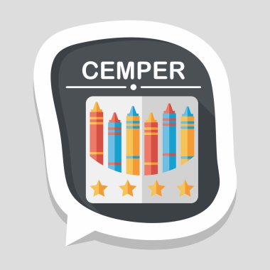 boya kalemi ile uzun gölge, eps10 düz simgesi