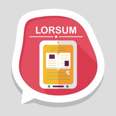 e-öğrenme uzun gölge, eps10 düz simgesi