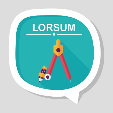 Pusula kalem düz simgesi ile uzun gölge, eps10