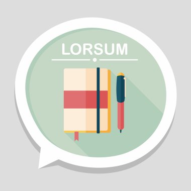 Uzun Gölge, eps10 ile dizüstü düz simgesi