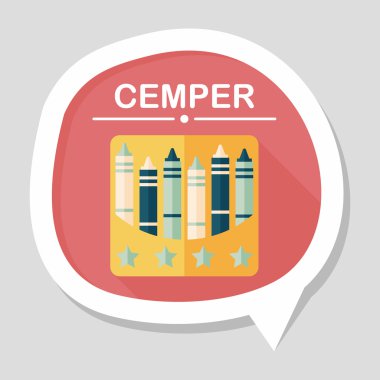 boya kalemi ile uzun gölge, eps10 düz simgesi