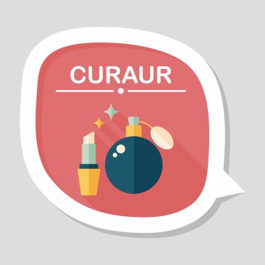 parfüm ve ruj düz simgesi uzun gölge, eps10 ile alışveriş