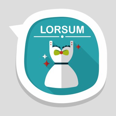 Uzun gölgeli düz elbise ikonu, eps10