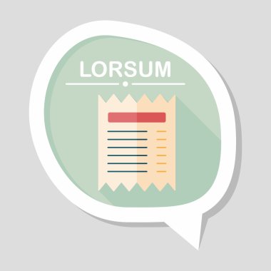 Uzun Gölge, eps10 ile alışveriş kredi kartı fatura düz simgesi