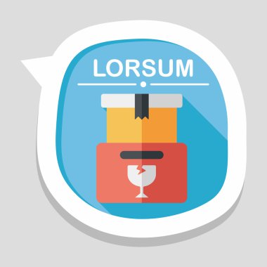 Uzun Gölge, eps10 ile alışveriş kırılgan kutusunu düz simgesi