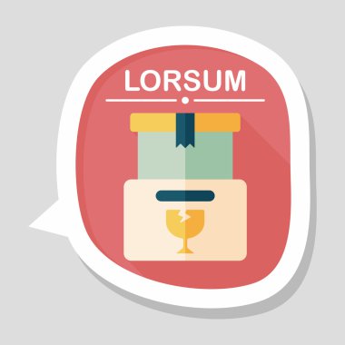 Uzun Gölge, eps10 ile alışveriş kırılgan kutusunu düz simgesi