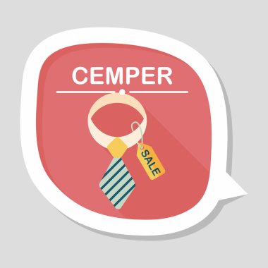 Uzun Gölge, eps10 ile alışveriş satış kravat düz simgesi