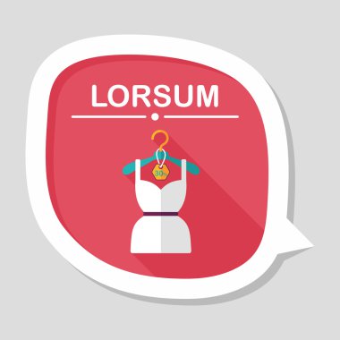 Uzun gölgeli düz elbise ikonu, eps10