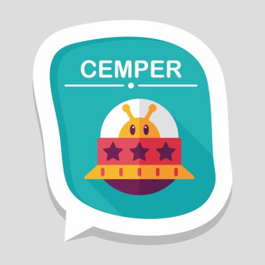 Uzun Gölge, eps10 ile uzay Ufo düz simgesi