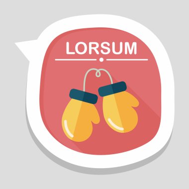 Boks eldivenleri düz simgesi ile uzun gölge, eps10