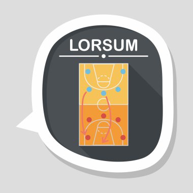 Uzun Gölge, eps10 ile basketbol Strateji Kurulu düz simgesi