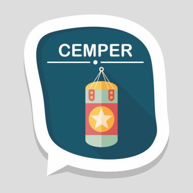 kum torbaları ile uzun gölge, eps10 düz simgesi