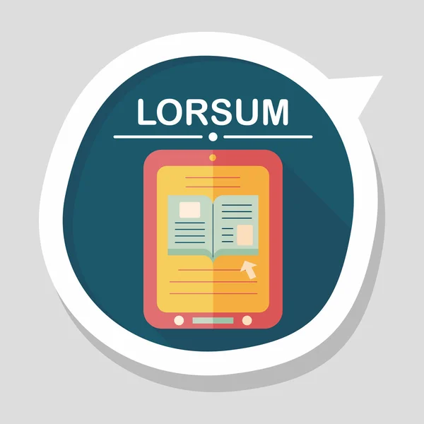 E-Learning Flat Icon mit langem Schatten, Eps10 — Stockvektor