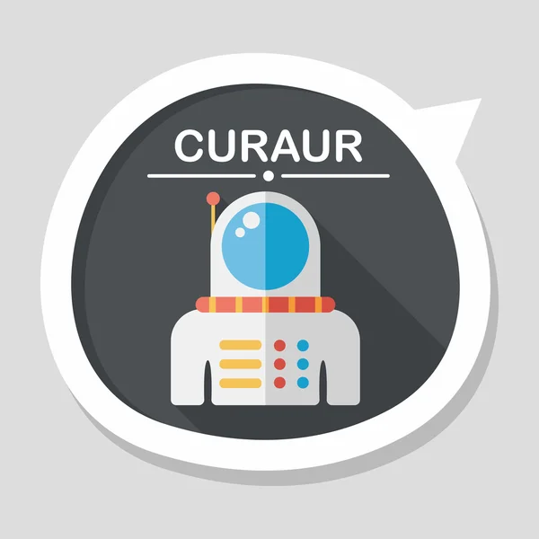Espacio Astronauta icono plano con sombra larga, eps10 — Vector de stock