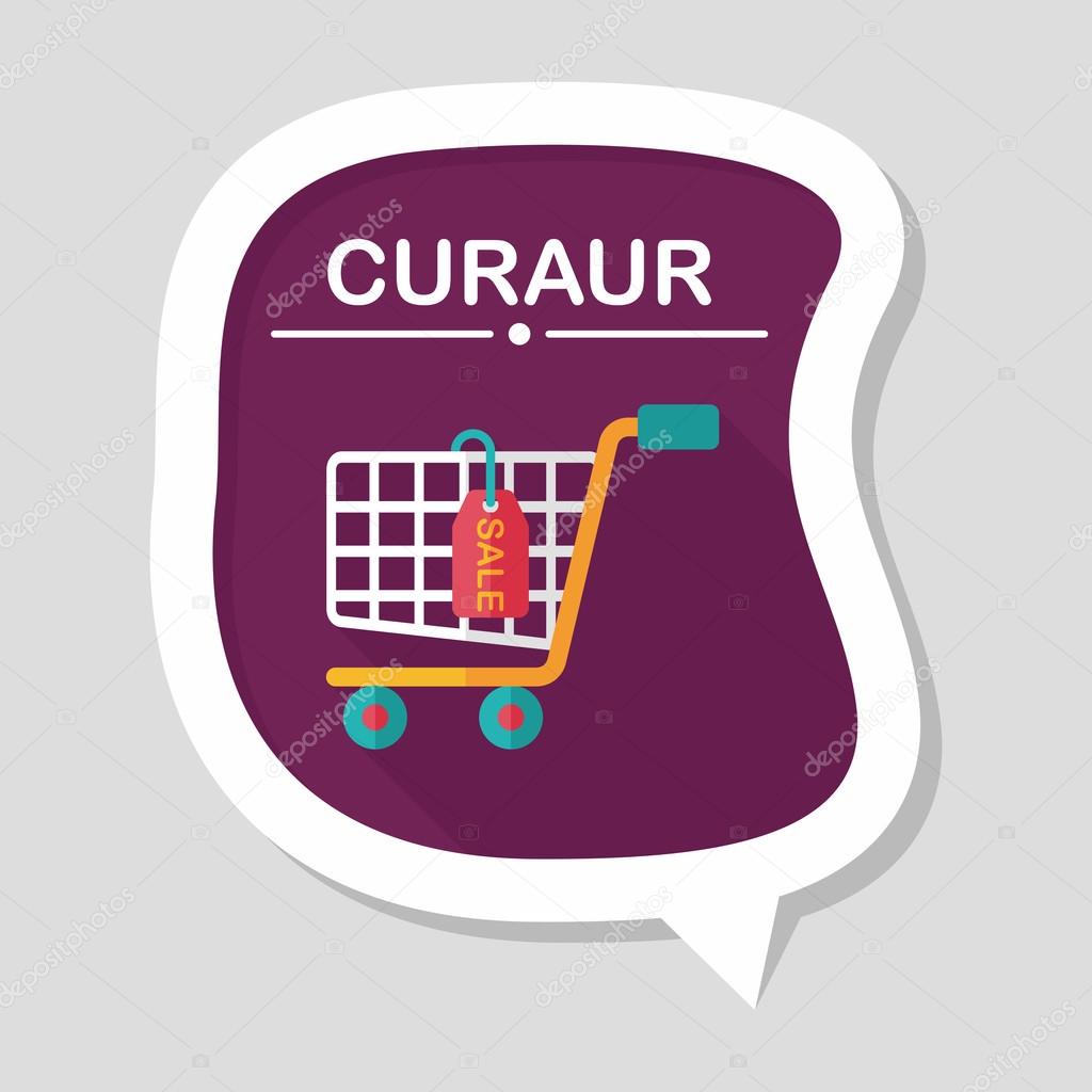 shopping cart flat icon with long shadow,eps10