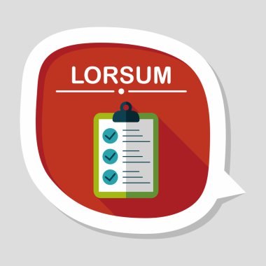 Çetele düz simgesi ile uzun gölge, eps10