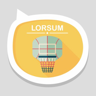 Basketbol Panyası düz simgesi ile uzun gölge, eps10
