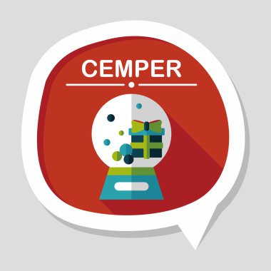 Snow globe ve hediyeler uzun gölge, eps 10 düz simgesi