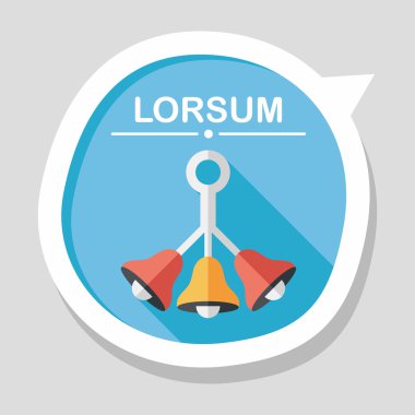 Bebek çıngırağı uzun gölge, eps 10 düz simgesiyle