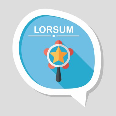 Bebek çıngırağı düz simgesi ile uzun gölge, eps10