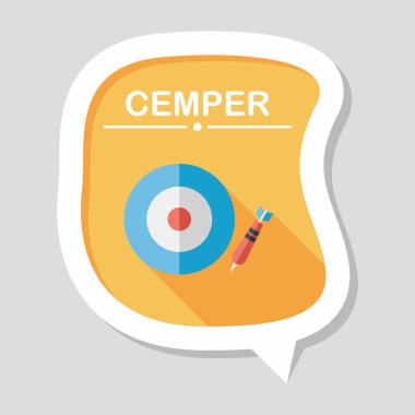 Dart hedef düz simgesi ile uzun gölge, eps10