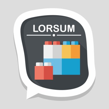 Uzun Gölge, eps10 ile tuğla oyuncak düz simgesi