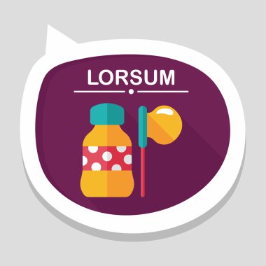 Uzun Gölge, eps10 ile baloncuklar düz simgesi