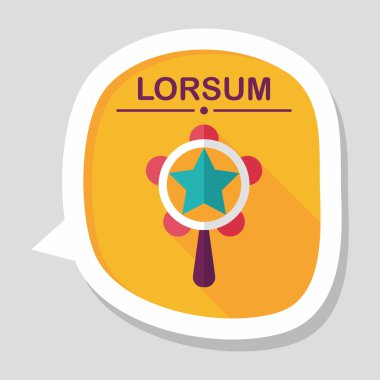 Bebek çıngırağı düz simgesi ile uzun gölge, eps10