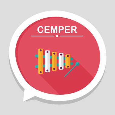 Uzun Gölge, eps10 ksilofon düz simgesi