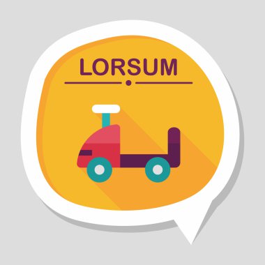 oyuncak araba düz simgesi ile uzun gölge, eps10