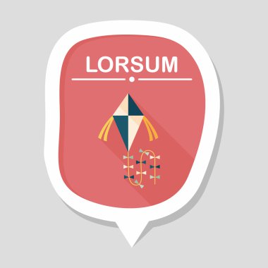 uçurtma düz simgesi ile uzun gölge, eps10