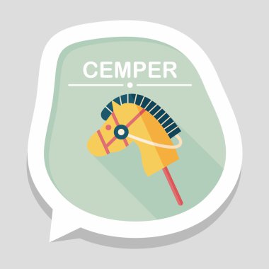 oyuncak at düz simgesi ile uzun gölge, eps10