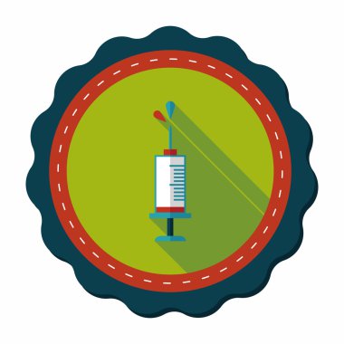 şırınga ile uzun gölge düz simgesi