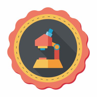 uzun gölge ile mikroskop düz simgesi