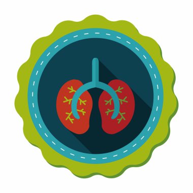 uzun gölge ile akciğerlere düz simgesi