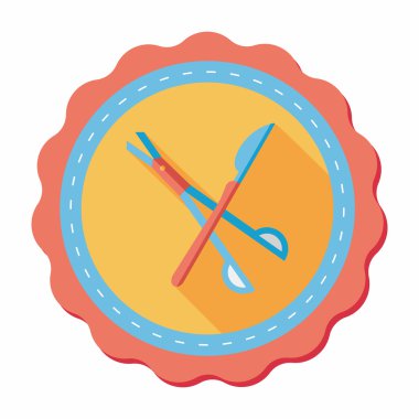 cerrahi alet düz uzun gölge simgesiyle