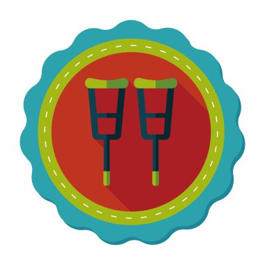 koltuk değneği ile uzun gölge düz simgesi